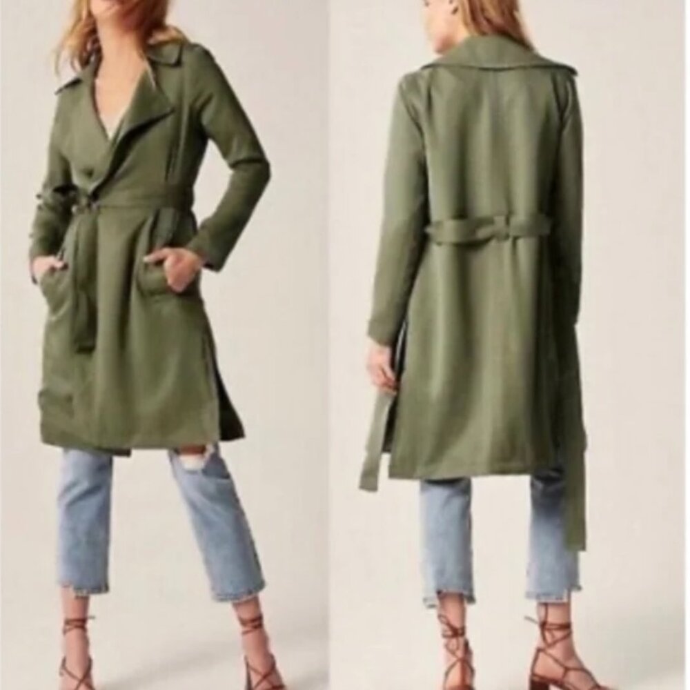 Olive Green Trench Duster  Size L
